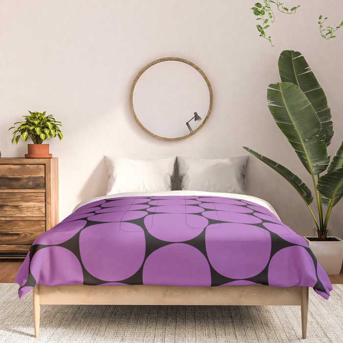 Halloween Mod Dots Pattern in Purple and Black Comforter Gallery Image 3