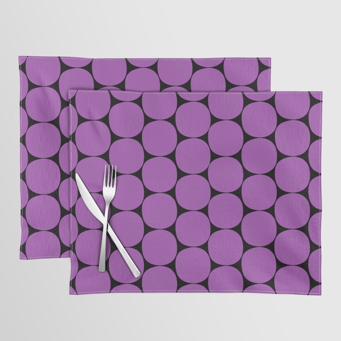 Halloween Mod Dots Pattern in Purple and Black Placemat Gallery Image 1