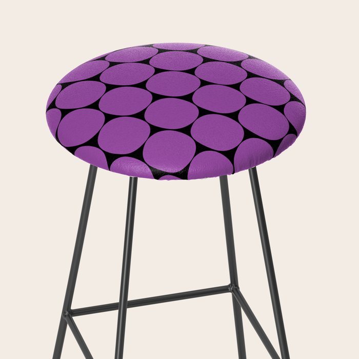 Halloween Mod Dots Pattern in Purple and Black Stool Gallery Image 2