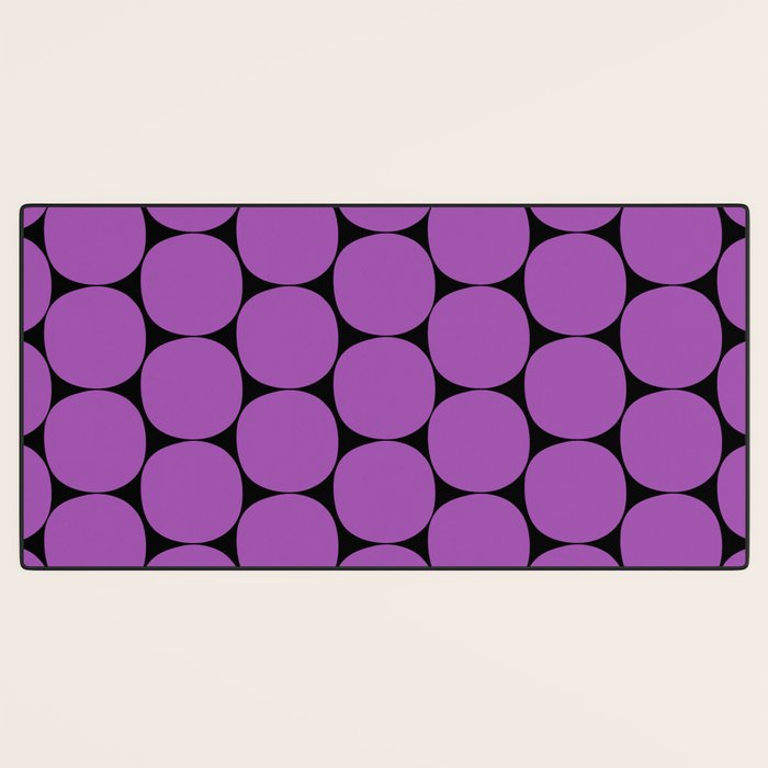 Halloween Mod Dots Pattern in Purple and Black Desk Mat Gallery Image 3