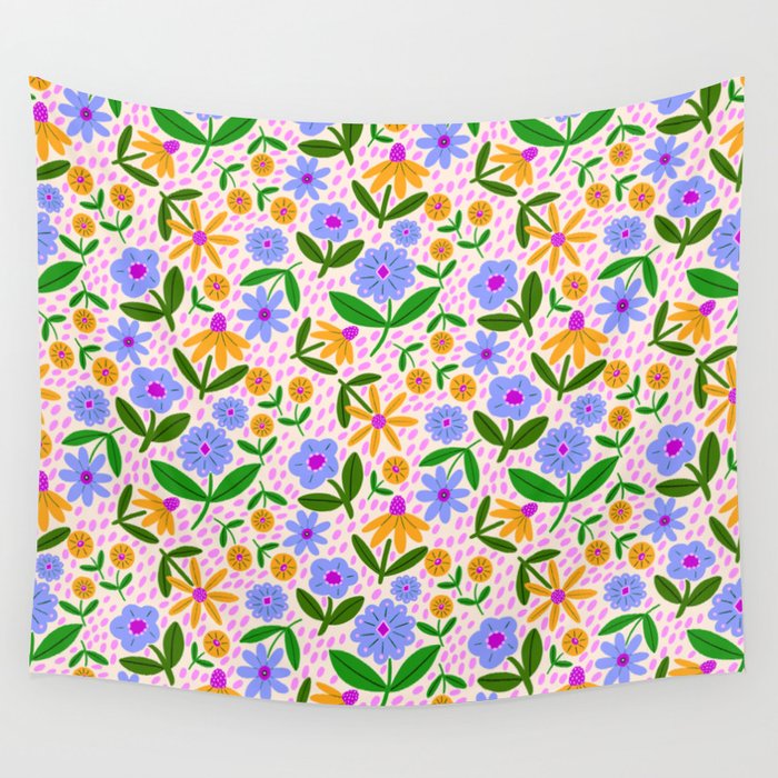 Summer Bright Floral #1 Wall Tapestry Gallery Image 4