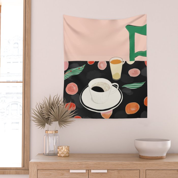 Morning Coffee Wall Tapestry Gallery Image 2