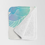 Egyptian Scarab - Turquoise OmbrÃ© Throw Blanket Gallery Image 3