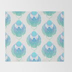 Egyptian Scarab - Turquoise OmbrÃ© Throw Blanket Gallery Image 2