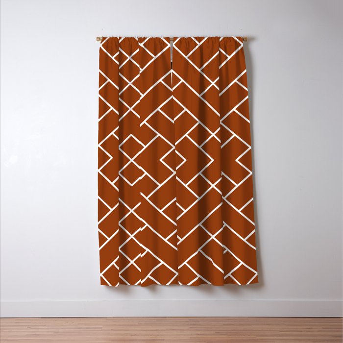Boho Geometric Pattern in Sienna Window Curtain Gallery Image 3