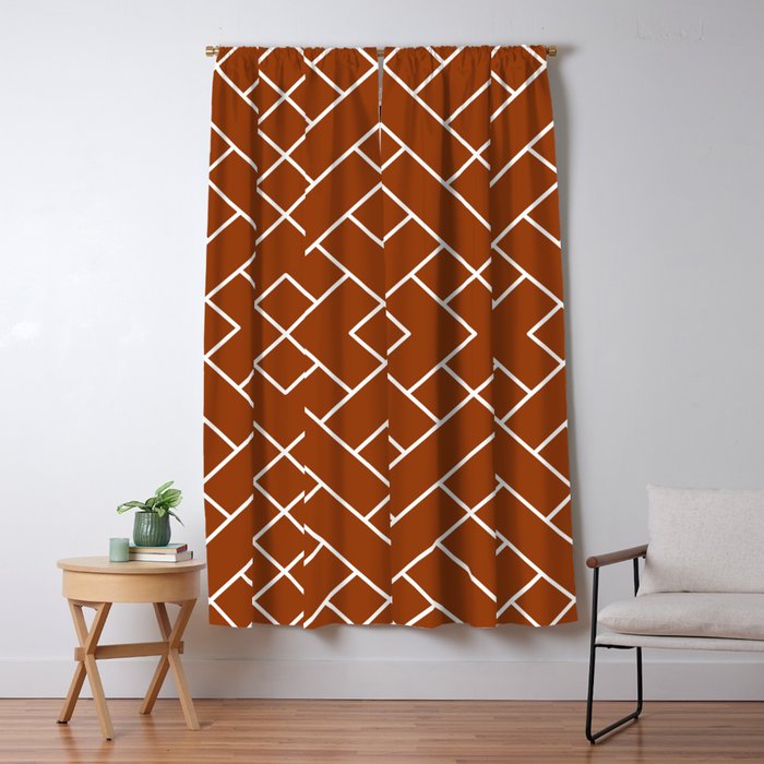 Boho Geometric Pattern in Sienna Window Curtain Gallery Image 5