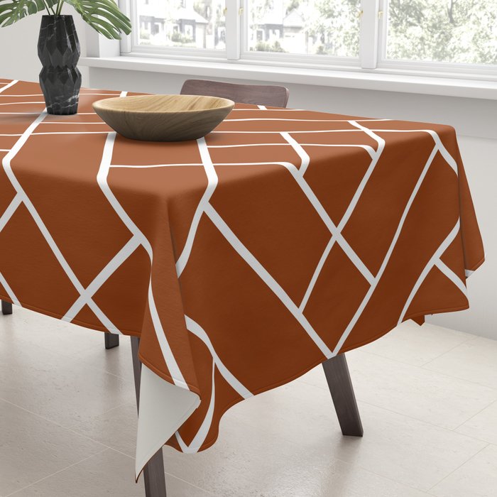 Boho Geometric Pattern in Sienna Tablecloth Gallery Image 3