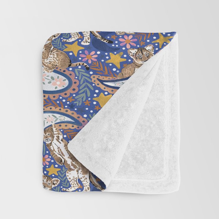 Leopard Cubs Starry Night Throw Blanket Gallery Image 3