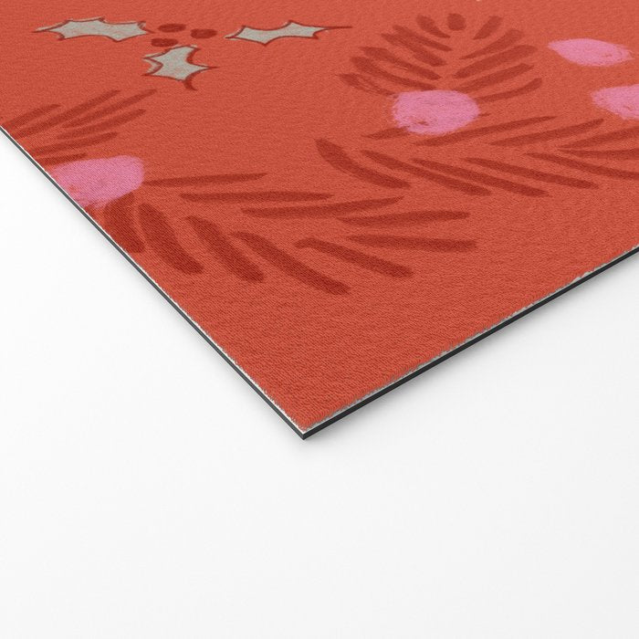 Whimsical Tiny Toys & Pine Branches in Red Welcome Mat Gallery Image 2