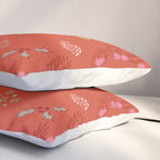 Whimsical Tiny Toys & Pine Branches in Red Pillow Sham Gallery Image 3