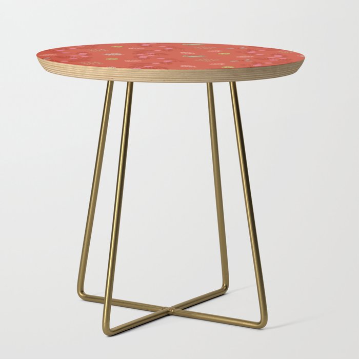Whimsical Tiny Toys & Pine Branches in Red Side Table Gallery Image 1