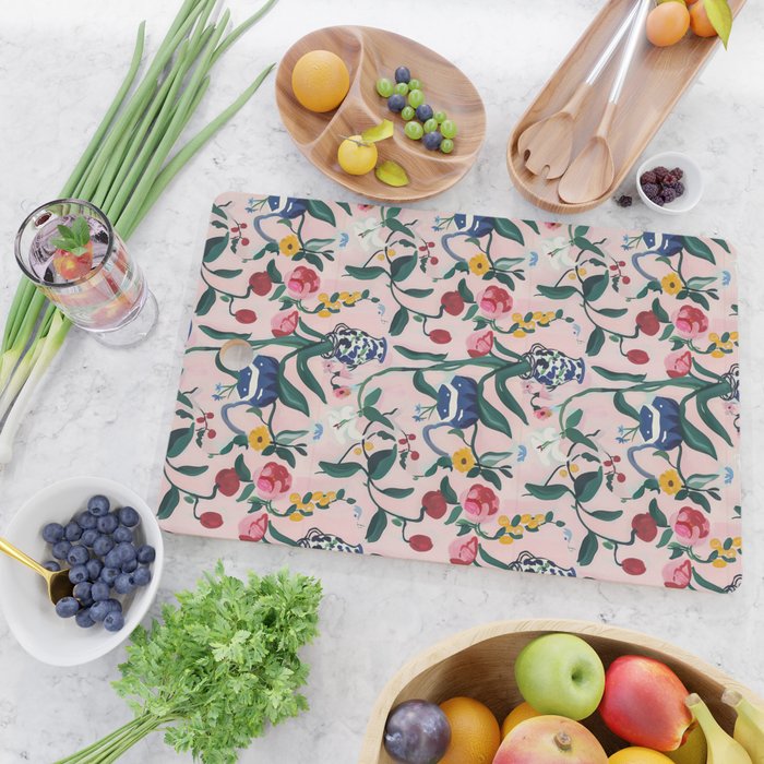 Floral Whimsy on Blush Cutting Board Gallery Image 2