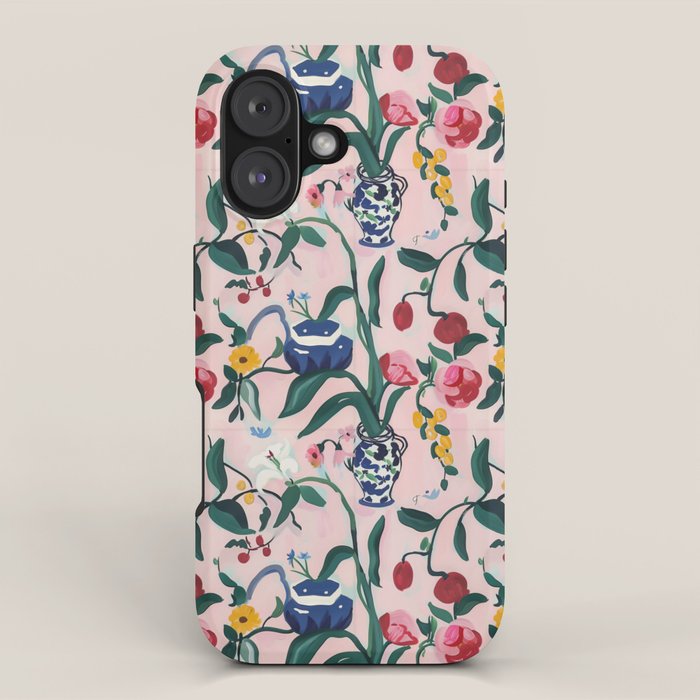 Floral Whimsy on Blush iPhone Case Gallery Image 1