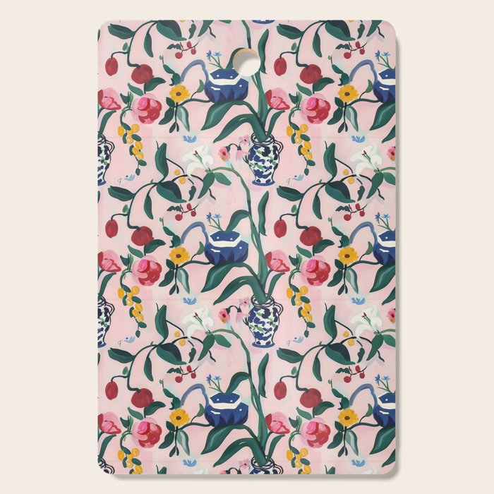 Floral Whimsy on Blush Cutting Board Gallery Image 1