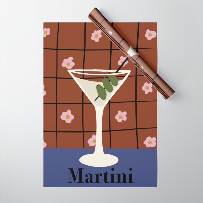 Martini Cocktail Wrapping Paper Gallery Image 1