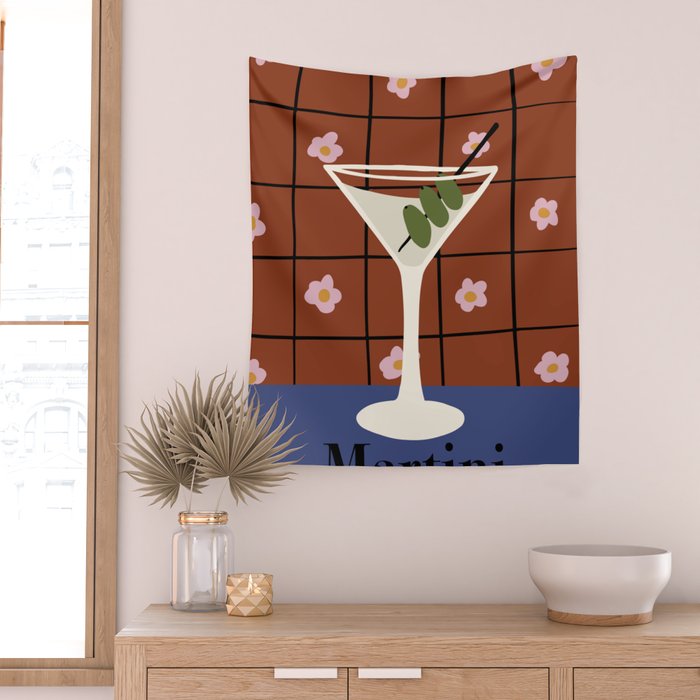Martini Cocktail Wall Tapestry Gallery Image 2