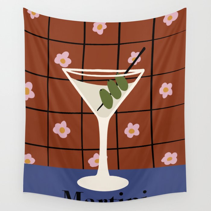 Martini Cocktail Wall Tapestry Gallery Image 1