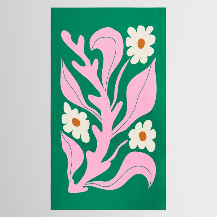 Lavender & Tropical Green: Les Fleurs | Flower Market Color Series 08 Tablecloth Gallery Image 2