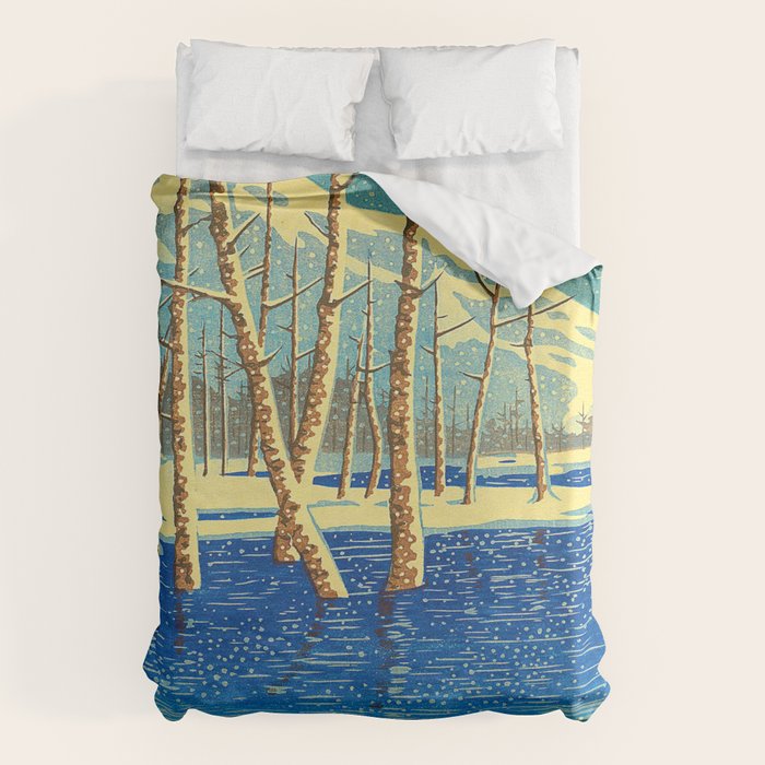 Kawase Hasui Vintage Japanese Woodblock Print Duvet Cover Gallery Image 6