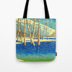 Kawase Hasui Vintage Japanese Woodblock Print Tote Bag Gallery Image 1