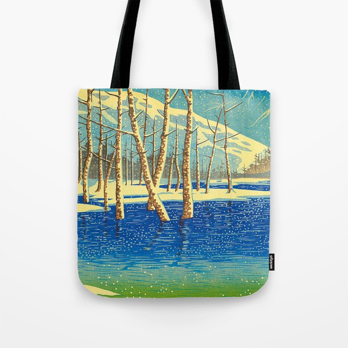 Kawase Hasui Vintage Japanese Woodblock Print Tote Bag Gallery Image 1