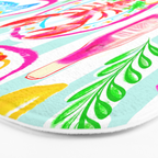 La Dolce Vita Summer Italian Table on blue and white stripes Bath Mat Gallery Image 3