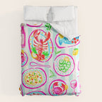 La Dolce Vita Summer Italian Table on blue and white stripes Duvet Cover Gallery Image 6