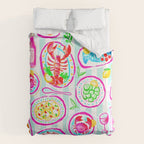 La Dolce Vita Summer Italian Table on blue and white stripes Comforter Gallery Image 6