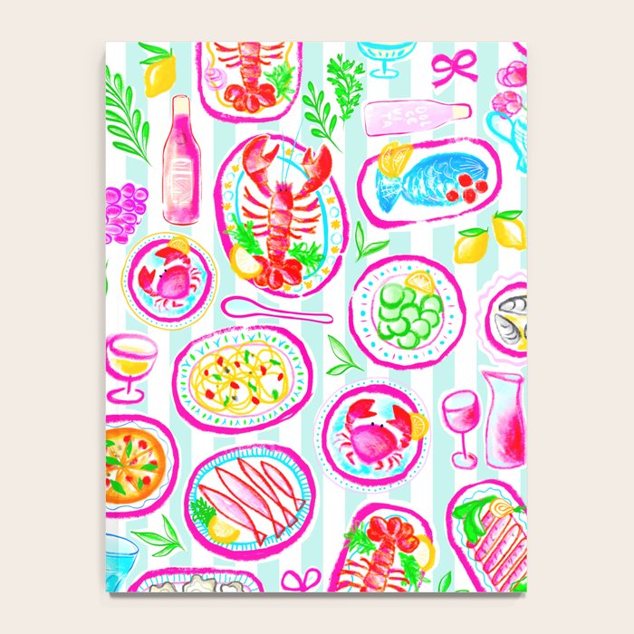 La Dolce Vita Summer Italian Table on blue and white stripes Notebook Gallery Image 4
