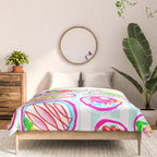 La Dolce Vita Summer Italian Table on blue and white stripes Comforter Gallery Image 3