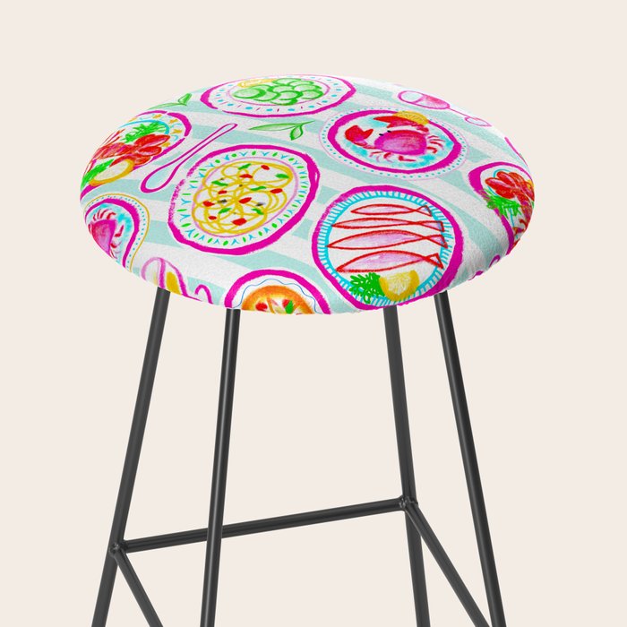 La Dolce Vita Summer Italian Table on blue and white stripes Stool Gallery Image 2