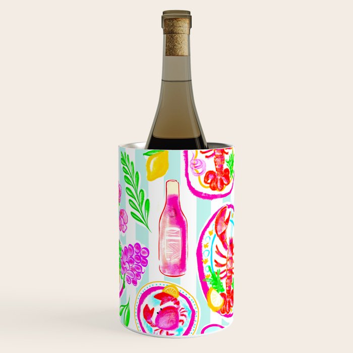 La Dolce Vita Summer Italian Table on blue and white stripes Wine Chiller Gallery Image 2