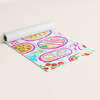 La Dolce Vita Summer Italian Table on blue and white stripes Yoga Mat Gallery Image 2