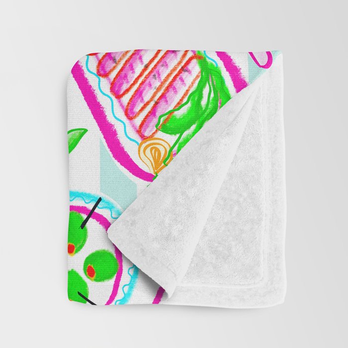 La Dolce Vita Summer Italian Table on blue and white stripes Throw Blanket Gallery Image 3