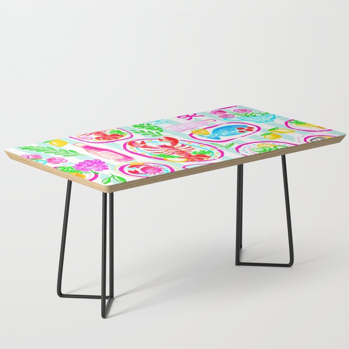 La Dolce Vita Summer Italian Table on blue and white stripes Coffee Table Gallery Image 1