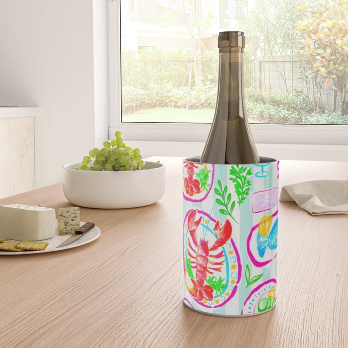 La Dolce Vita Summer Italian Table on blue and white stripes Wine Chiller Gallery Image 4