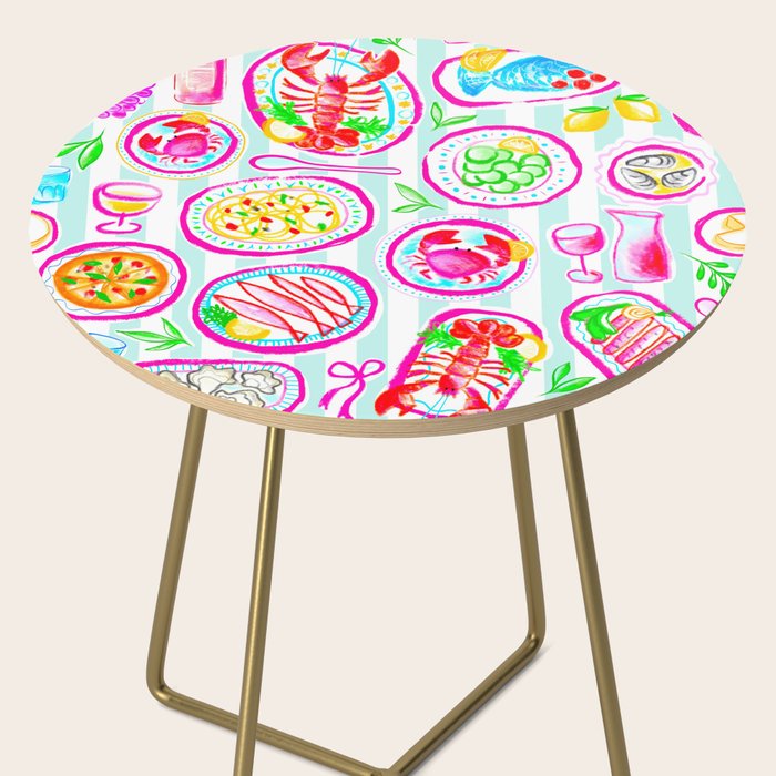 La Dolce Vita Summer Italian Table on blue and white stripes Side Table Gallery Image 2