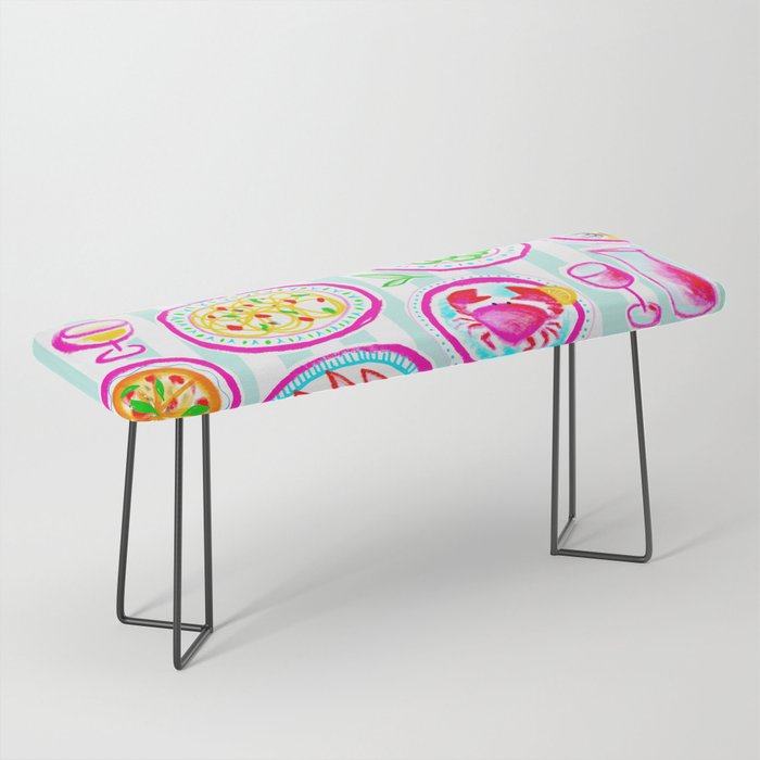 La Dolce Vita Summer Italian Table on blue and white stripes Bench Gallery Image 1