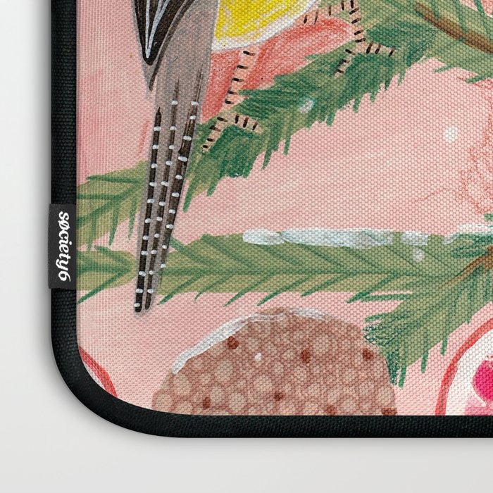 Chickadee birds in abstract tree Laptop Sleeve Gallery Image 3
