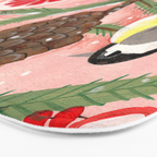 Chickadee birds in abstract tree Bath Mat Gallery Image 3