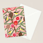 Chickadee birds in abstract tree Stationery Card Gallery Image 2