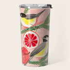 Chickadee birds in abstract tree Travel Mug Gallery Image 2