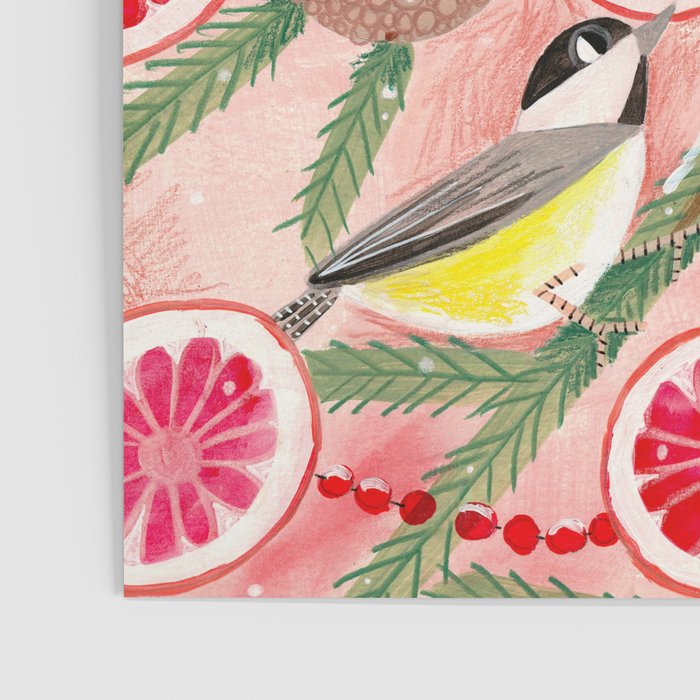 Chickadee birds in abstract tree Poster Gallery Image 3