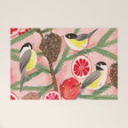 Chickadee birds in abstract tree Welcome Mat Gallery Image 1