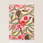 Chickadee birds in abstract tree Stationery Card Gallery Image 2