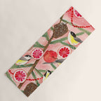 Chickadee birds in abstract tree Yoga Mat Gallery Image 1