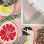 Chickadee birds in abstract tree Wall Tapestry Gallery Image 3