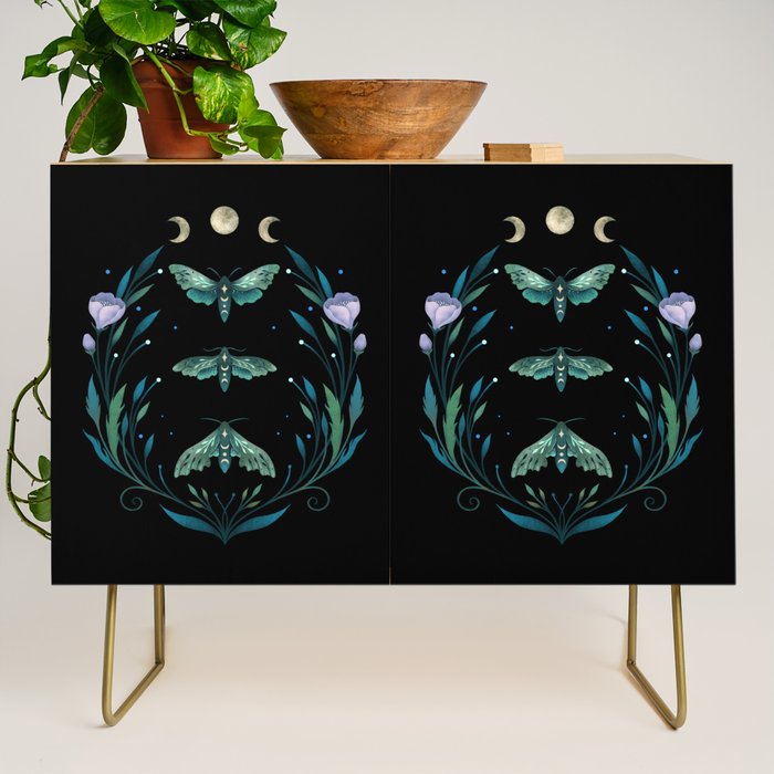 Lime Hawk Moths Night Credenza Gallery Image 1