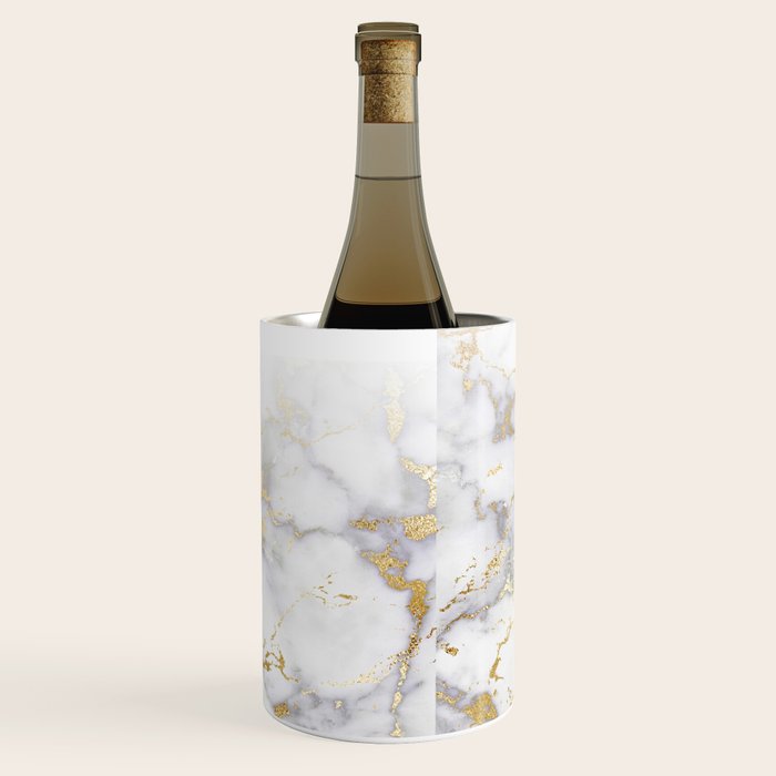 Blush chic faux gold gray gradient marble Wine Chiller Gallery Image 3