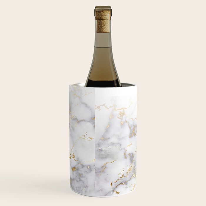 Blush chic faux gold gray gradient marble Wine Chiller Gallery Image 2